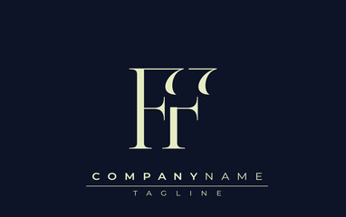 FF abstract Logo. Elegantly Designed Minimalist Monogram Logo with Stylish Lettering. Sophisticated and sleek minimalist monogram showcasing unique lettering design.