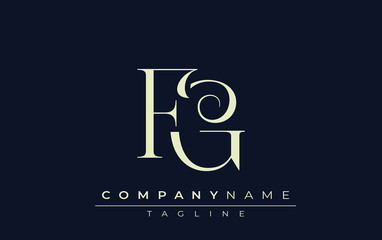 FG abstract Logo. Elegantly Designed Minimalist Monogram Logo with Stylish Lettering. Sophisticated and sleek minimalist monogram showcasing unique lettering design.