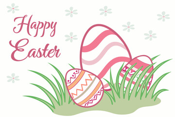 easter greeting card with eggs and bunny. A charming element to brighten up any design