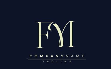 FM abstract Logo. Elegantly Designed Minimalist Monogram Logo with Stylish Lettering. Sophisticated and sleek minimalist monogram showcasing unique lettering design.