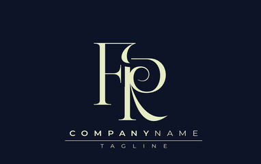 FR abstract Logo. Elegantly Designed Minimalist Monogram Logo with Stylish Lettering. Sophisticated and sleek minimalist monogram showcasing unique lettering design.