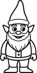 Cute Cartoon Gnome Illustration with Beard and Pointed Hat