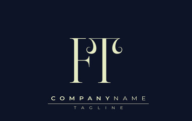 FT abstract Logo. Elegantly Designed Minimalist Monogram Logo with Stylish Lettering. Sophisticated and sleek minimalist monogram showcasing unique lettering design.
