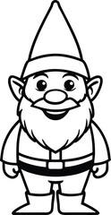 Cute Cartoon Gnome Illustration with Beard and Pointed Hat