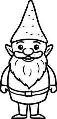 Cute Cartoon Gnome Illustration with Beard and Pointed Hat