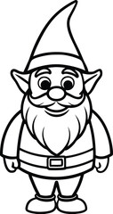 Cute Cartoon Gnome Illustration with Beard and Pointed Hat