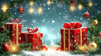 Christmas Frame with Gift Box