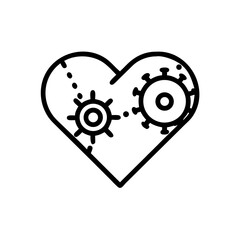 Fototapeta premium metal heart with a heart