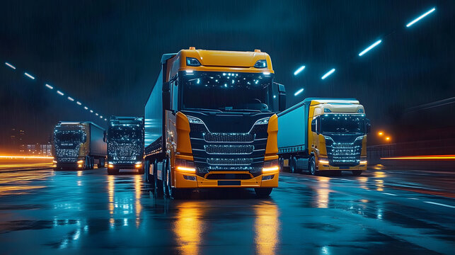Innovative digital logistics enhancing fleet management with trucks and gps technology
