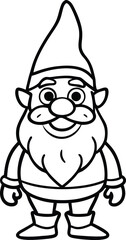 Cute Cartoon Gnome Illustration with Beard and Pointed Hat