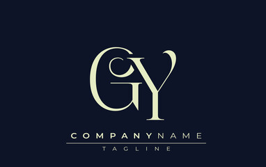 Fototapeta premium GY abstract Logo. Elegantly Designed Minimalist Monogram Logo with Stylish Lettering. Sophisticated and sleek minimalist monogram showcasing unique lettering design.