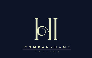 HI abstract Logo. Elegantly Designed Minimalist Monogram Logo with Stylish Lettering. Sophisticated and sleek minimalist monogram showcasing unique lettering design.