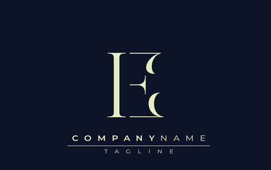 IE abstract Logo. Elegantly Designed Minimalist Monogram Logo with Stylish Lettering. Sophisticated and sleek minimalist monogram showcasing unique lettering design.