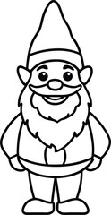 Cute Cartoon Gnome Illustration with Beard and Pointed Hat