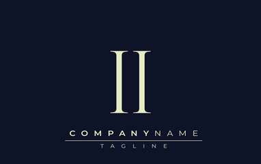 II abstract Logo. Elegantly Designed Minimalist Monogram Logo with Stylish Lettering. Sophisticated and sleek minimalist monogram showcasing unique lettering design.