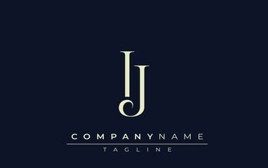 IJ abstract Logo. Elegantly Designed Minimalist Monogram Logo with Stylish Lettering. Sophisticated and sleek minimalist monogram showcasing unique lettering design.
