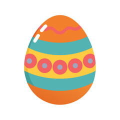 Vector illustration of colorful Easter egg in cute look. Ideal for use in festive UI/UX, holiday greeting cards, gift packaging and web elements