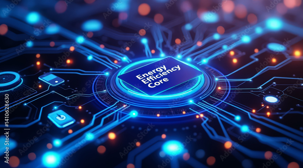 Poster a futuristic digital representation of a circuit board highlighting the concept of 