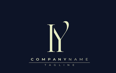 IY abstract Logo. Elegantly Designed Minimalist Monogram Logo with Stylish Lettering. Sophisticated and sleek minimalist monogram showcasing unique lettering design.