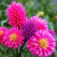A vibrant bouquet of pink and purple celosia flowers, showcasing their feathery textures, floral design, floral