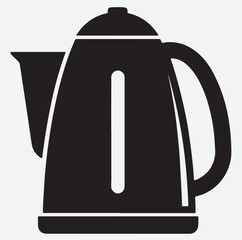 electric kettle silhouette vector art illustration, kettle and teapot