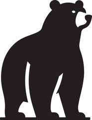 Silhouette vector of a bear in side view, walking pose. Ideal for wildlife, forest, and outdoor adventure designs. Editable EPS format included.