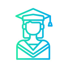 college_girl graduated icon 