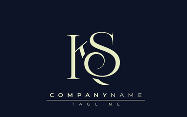 KS abstract Logo. Elegantly Designed Minimalist Monogram Logo with Stylish Lettering. Sophisticated and sleek minimalist monogram showcasing unique lettering design.
