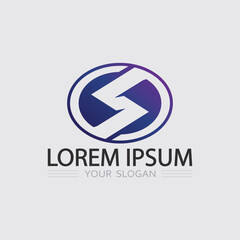 S logo design and S icon stock image graphic icon identity