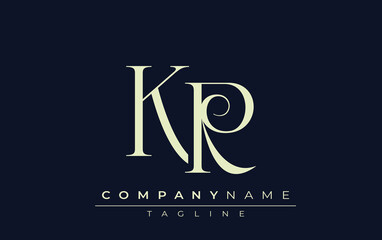 KR abstract Logo. Elegantly Designed Minimalist Monogram Logo with Stylish Lettering. Sophisticated and sleek minimalist monogram showcasing unique lettering design.