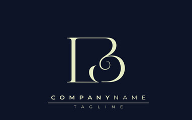 LB abstract Logo. Elegantly Designed Minimalist Monogram Logo with Stylish Lettering. Sophisticated and sleek minimalist monogram showcasing unique lettering design.