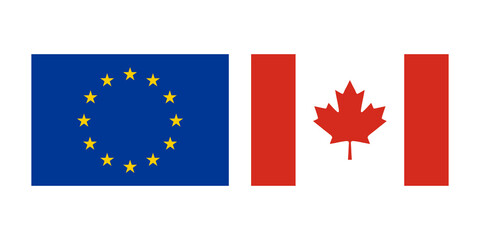 Canada and Europe Union fags icon