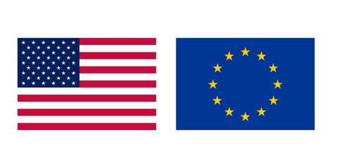 USA and Europe Union flag icons