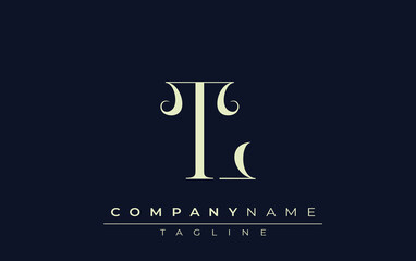 LT abstract Logo. Elegantly Designed Minimalist Monogram Logo with Stylish Lettering. Sophisticated and sleek minimalist monogram showcasing unique lettering design.