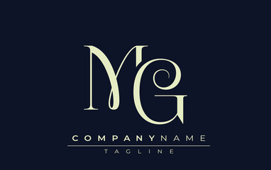 MG abstract Logo. Elegantly Designed Minimalist Monogram Logo with Stylish Lettering. Sophisticated and sleek minimalist monogram showcasing unique lettering design.