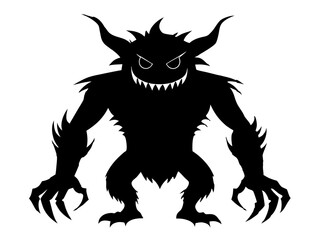 Monster Silhouette Vector Design, Monster SVG Vector, Creature Icon