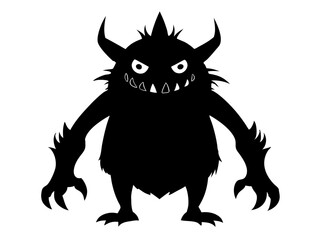 Monster Silhouette Vector Design, Monster SVG Vector, Creature Icon