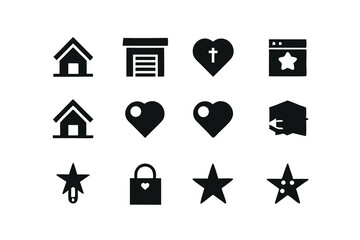 simple monochrome  icon set 
