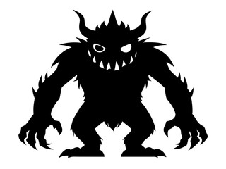 Monster Silhouette Vector Design, Monster SVG Vector, Creature Icon