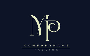 MP abstract Logo. Elegantly Designed Minimalist Monogram Logo with Stylish Lettering. Sophisticated and sleek minimalist monogram showcasing unique lettering design.