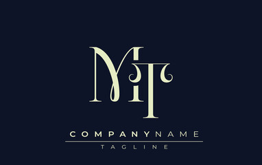 MT abstract Logo. Elegantly Designed Minimalist Monogram Logo with Stylish Lettering. Sophisticated and sleek minimalist monogram showcasing unique lettering design.