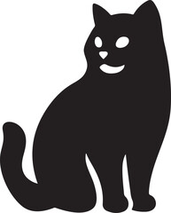 Silhouette vector of a cat in side view. Perfect for pet, animal, and feline-themed designs. Fully editable EPS file for creative projects.