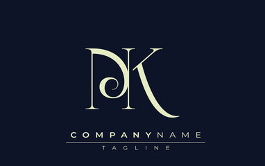 NK abstract Logo. Elegantly Designed Minimalist Monogram Logo with Stylish Lettering. Sophisticated and sleek minimalist monogram showcasing unique lettering design.
