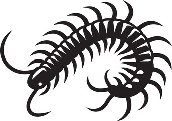 Silhouette vector of a centipede, ideal for insect, nature, and creepy-crawly-themed designs. Fully editable EPS file for creative use.