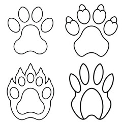 collection of animal footprints, animal paw vector