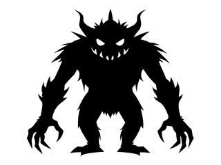 Monster Silhouette Vector Design, Monster SVG Vector, Creature Icon