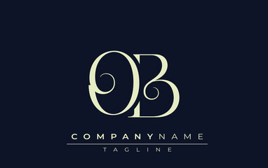 OB abstract Logo. Elegantly Designed Minimalist Monogram Logo with Stylish Lettering. Sophisticated and sleek minimalist monogram showcasing unique lettering design.