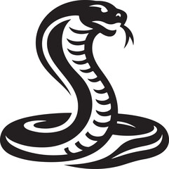 Silhouette vector of a cobra, ideal for reptiles, wildlife, and dangerous animal-themed designs. Fully editable EPS file for creative use.