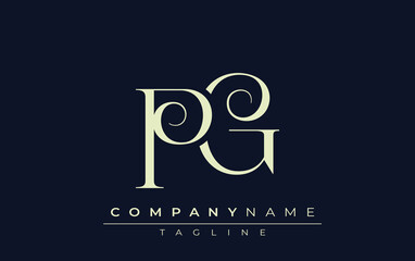 PG abstract Logo. Elegantly Designed Minimalist Monogram Logo with Stylish Lettering. Sophisticated and sleek minimalist monogram showcasing unique lettering design.