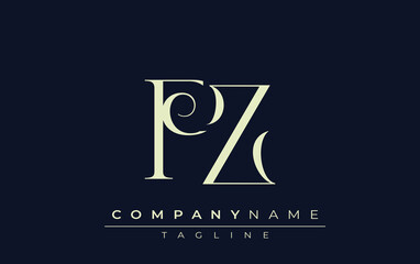 PZ abstract Logo. Elegantly Designed Minimalist Monogram Logo with Stylish Lettering. Sophisticated and sleek minimalist monogram showcasing unique lettering design.